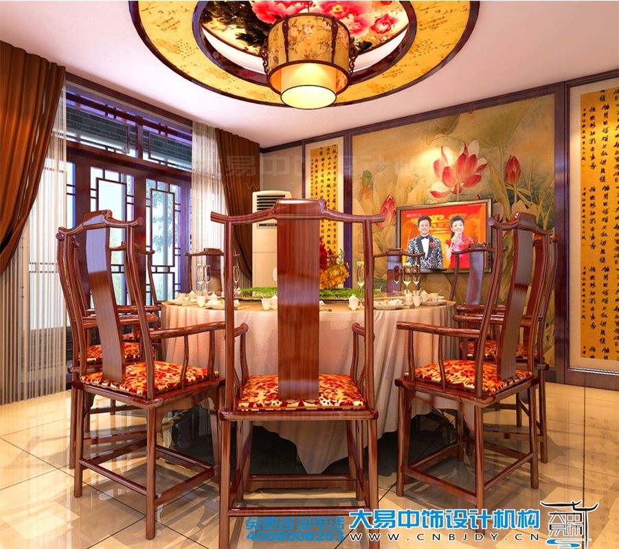 駐馬店新中式風格家裝效果圖紅色典雅設計