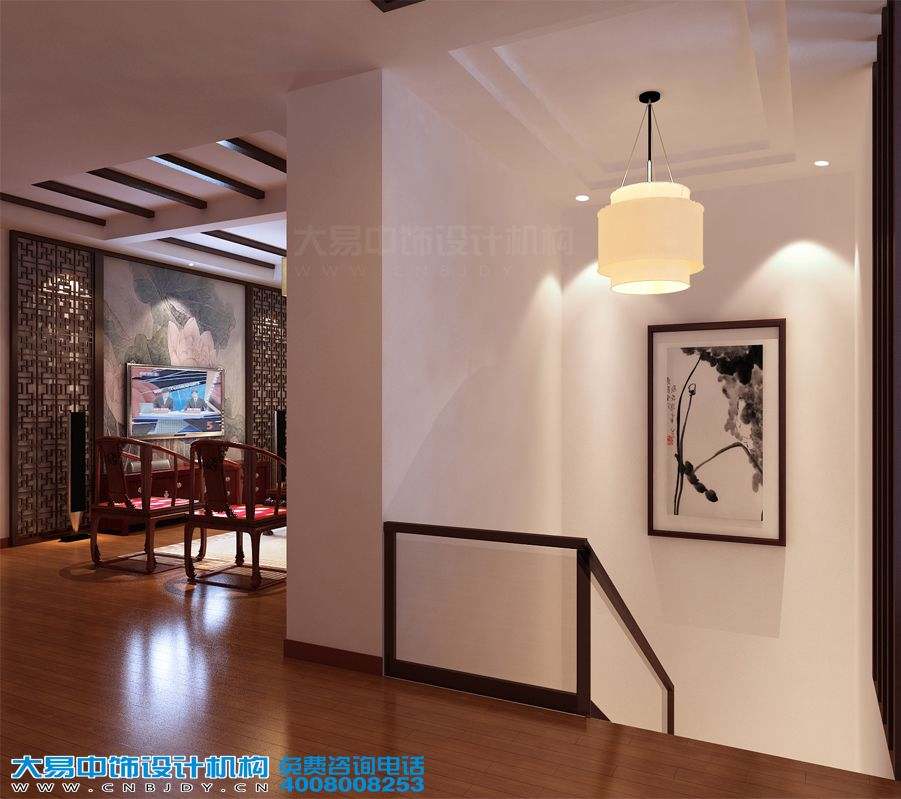 山西長治現代中式風格復式樓設計效果圖