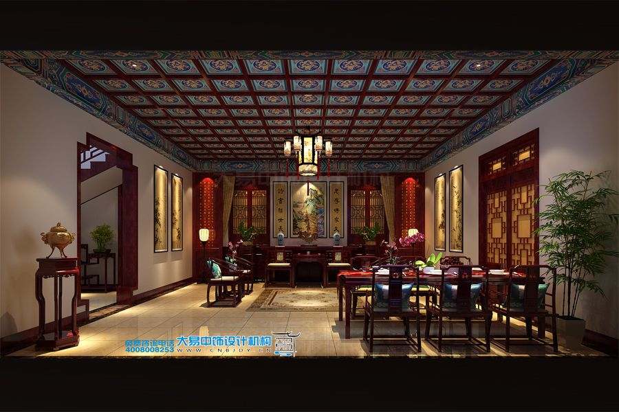 四合院中堂設(shè)計(jì)中式裝修