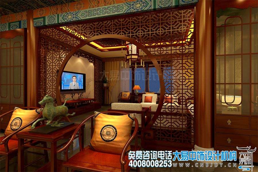 北京通州書畫會館設計效果圖及中式裝修效果圖