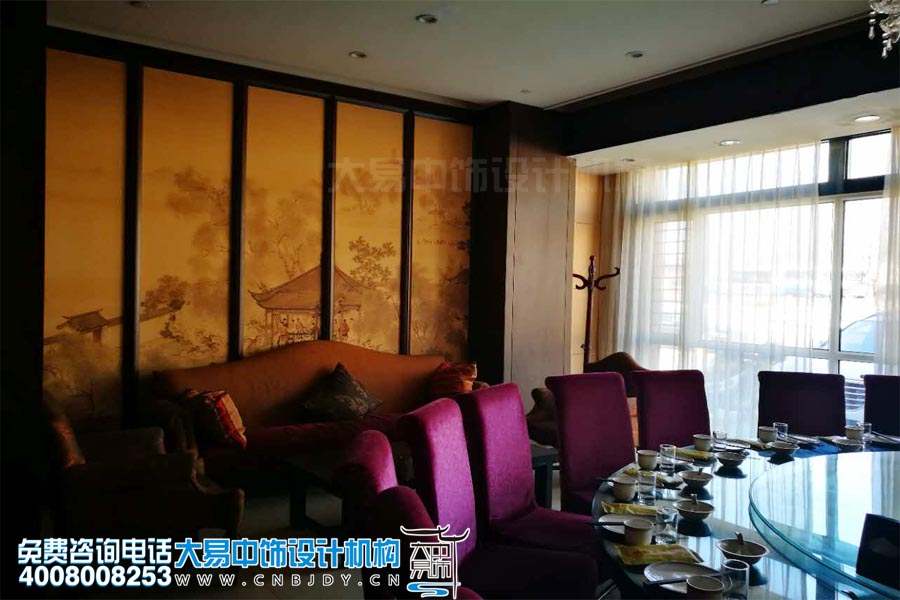 包房背景墻現代中式風格設計