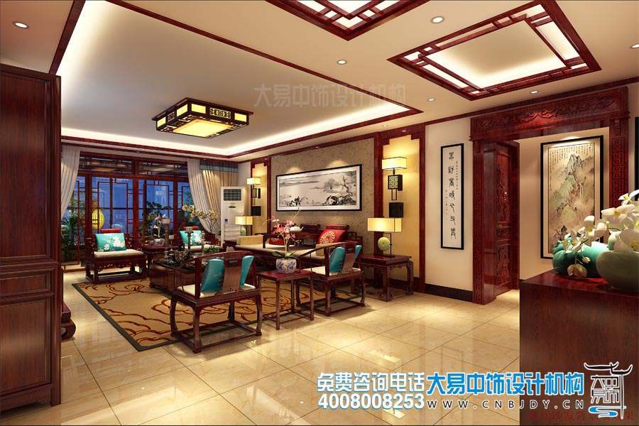 客廳中式設(shè)計(jì)裝修效果圖