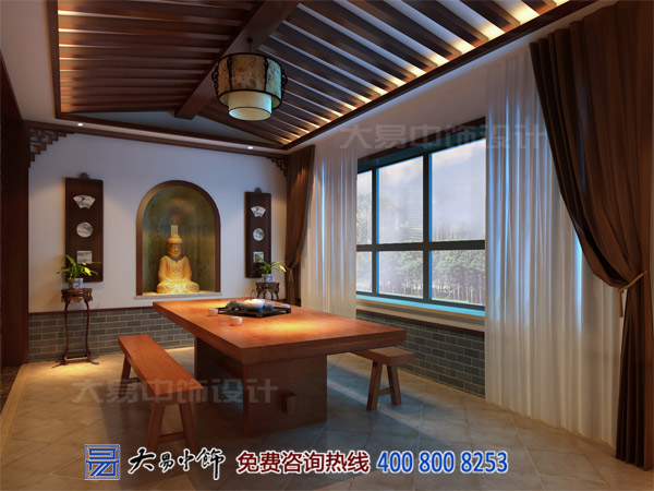 茶會所中式設計裝修 休閑去處將繁華遺忘